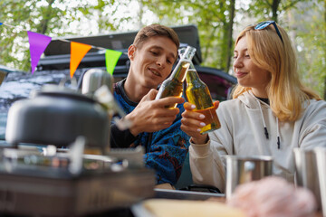 Romantic Outdoor Getaway with Beer and Minivan