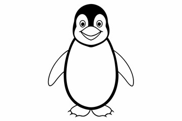 Funny Penguin Vector Illustration, Cartoon, Clipart, Line Art Design on White Background, Funny penguin vector illustration, cartoon, clipart, and line art design on white background.