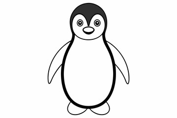 Funny Penguin Vector Illustration, Cartoon, Clipart, Line Art Design on White Background, Funny penguin vector illustration, cartoon, clipart, and line art design on white background.