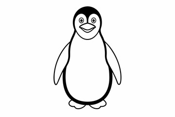 Funny Penguin Vector Illustration, Cartoon, Clipart, Line Art Design on White Background, Funny penguin vector illustration, cartoon, clipart, and line art design on white background.