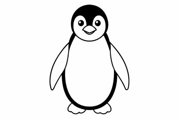 Funny Penguin Vector Illustration, Cartoon, Clipart, Line Art Design on White Background, Funny penguin vector illustration, cartoon, clipart, and line art design on white background.