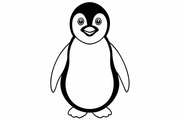 Funny Penguin Vector Illustration, Cartoon, Clipart, Line Art Design on White Background, Funny penguin vector illustration, cartoon, clipart, and line art design on white background.
