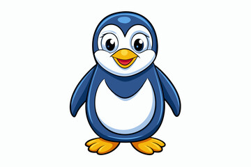 Funny Penguin Vector Illustration, Cartoon, Clipart, Line Art Design on White Background, Funny penguin vector illustration, cartoon, clipart, and line art design on white background.