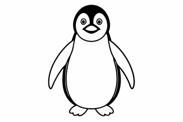 Funny Penguin Vector Illustration, Cartoon, Clipart, Line Art Design on White Background, Funny penguin vector illustration, cartoon, clipart, and line art design on white background.