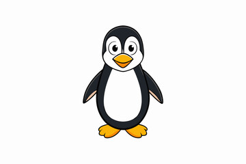 Funny Penguin Vector Illustration, Cartoon, Clipart, Line Art Design on White Background, Funny penguin vector illustration, cartoon, clipart, and line art design on white background.
