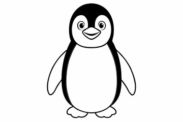 Funny Penguin Vector Illustration, Cartoon, Clipart, Line Art Design on White Background, Funny penguin vector illustration, cartoon, clipart, and line art design on white background.