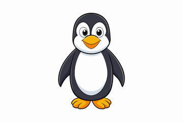 Funny Penguin Vector Illustration, Cartoon, Clipart, Line Art Design on White Background, Funny penguin vector illustration, cartoon, clipart, and line art design on white background.