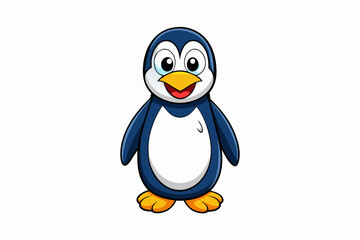 Funny Penguin Vector Illustration, Cartoon, Clipart, Line Art Design on White Background, Funny penguin vector illustration, cartoon, clipart, and line art design on white background.