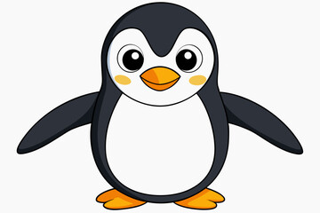 Funny Penguin Vector Illustration, Cartoon, Clipart, Line Art Design on White Background, Funny penguin vector illustration, cartoon, clipart, and line art design on white background.