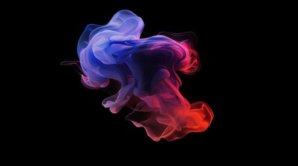 Swirling red and blue smoke against a dark background creates a mesmerizing abstract effect