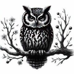owl pencil drawing