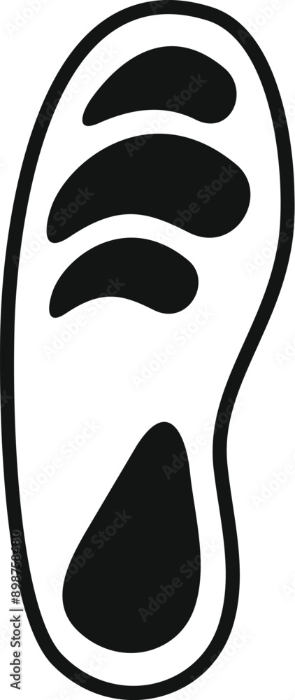 Poster human footprint showing different pressure zones icon in simple style isolated on white background