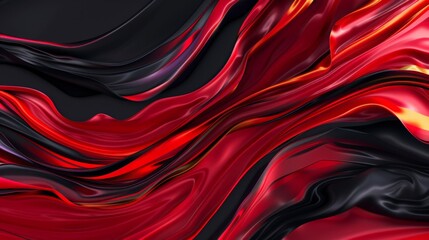 Obraz premium Abstract background of flowing red and black satin with seamless merging wavy shapes