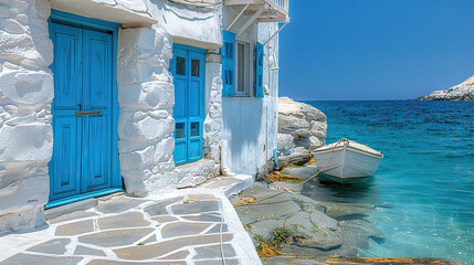 Obraz premium White house in island