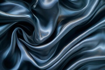 Obraz premium Title: Close-up capture of a titanium-hued silk scarf in crisp morning light showcases intricate textile artistry.