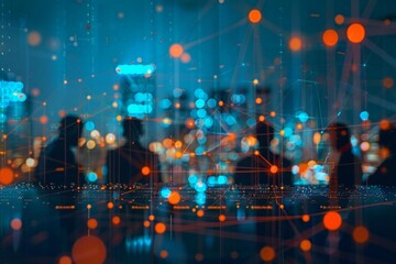 Diverse group of business owners collaborate in dynamic brainstorming session using digital mapping technology.