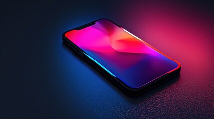 Modern Smartphone with Neon Lights