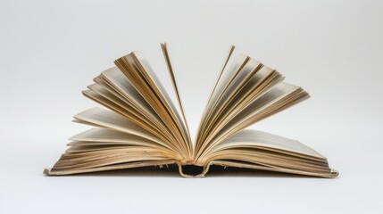 Book open on white background with room for text