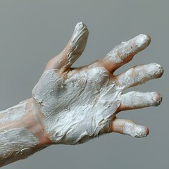 Artisan’s Hand Crafting Delicate Floral Motifs in Plaster Relief Technique