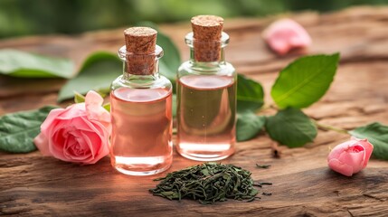 Rose flower skincare beauty products, Rosewater, witch hazel, green tea, toner ingredients