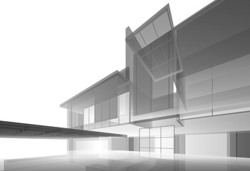 Modern architecture 3d rendering