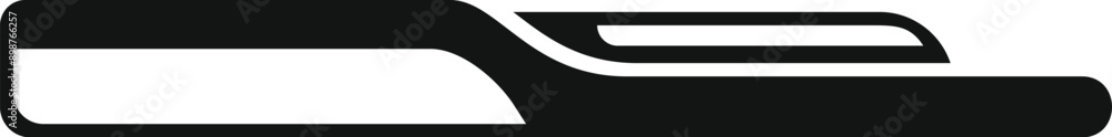 Poster black simple icon of a futuristic high speed train moving at high velocity on rails