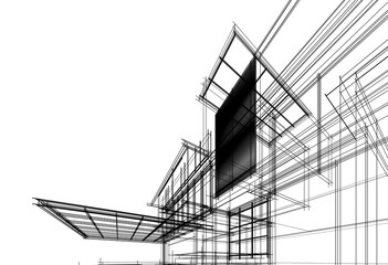 Modern architecture 3d rendering