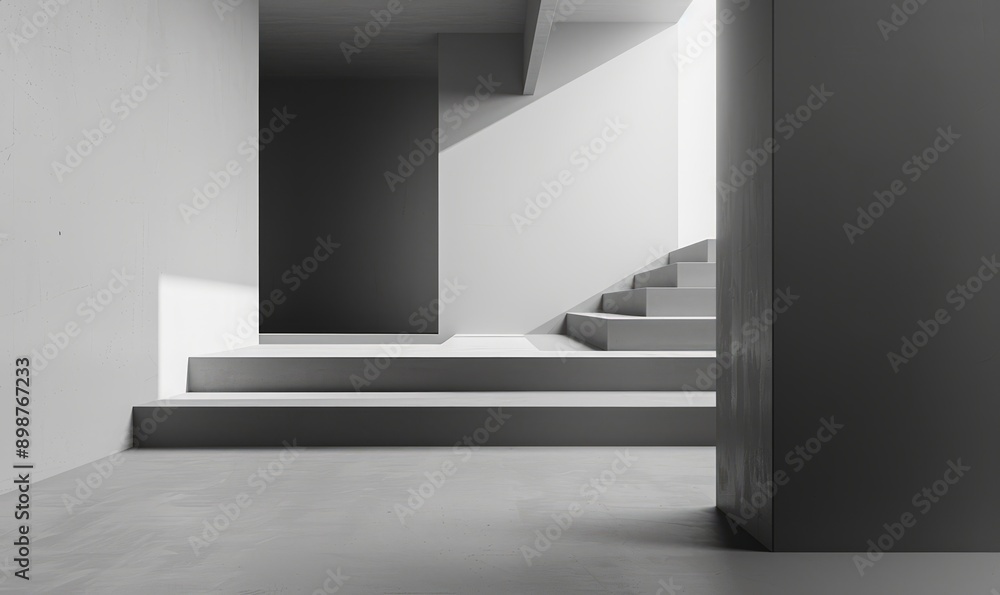 Poster minimalist artwork featuring simple, clean lines and a monochromatic palette, emphasizing form and s
