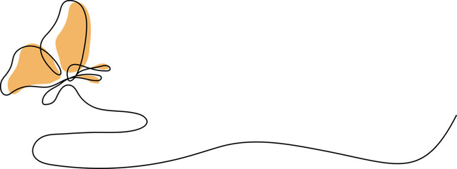 a hand-drawn butterfly. an isolated element, on a white background in a linear style. modern minimalist design. for print,  prints, social networks, banner, poster. art vector illustration.