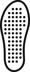 Simple icon depicting an orthopedic insole, highlighting its features for enhanced comfort and support