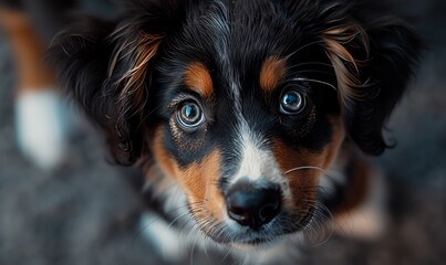 Fototapeta premium Adorable puppy with expressive eyes, capturing its charm