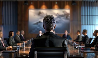 CEO addressing employees in boardroom