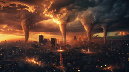 multiple tornadoes attack the city