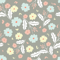 seamless vector flower pattern on background