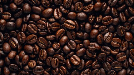 Naklejka premium Overhead view of backdrop representing halves of dark brown coffee beans with pleasant scent 