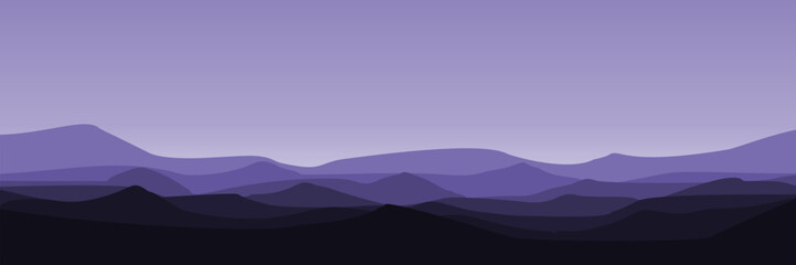 morning mountain landscape vector illustration design good for web banner, header, landing page, wallpaper, ads design, background, and advertising
