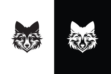 Obraz premium Fox icon silhouette vector illustration design. Fox icon black white