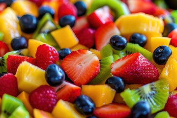 closeup of colorful fruit salad