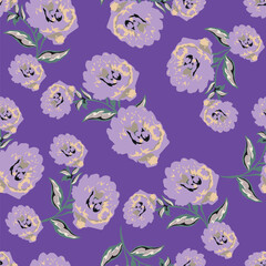seamless vector flower pattern on background