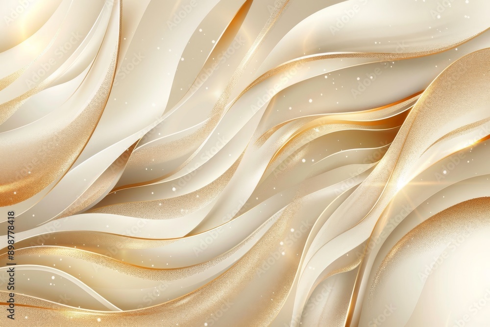 Poster elegant abstract background design with golden lines and curves creating a luxurious effect