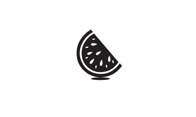 watermelon fruit logo black simple flat icon on white background