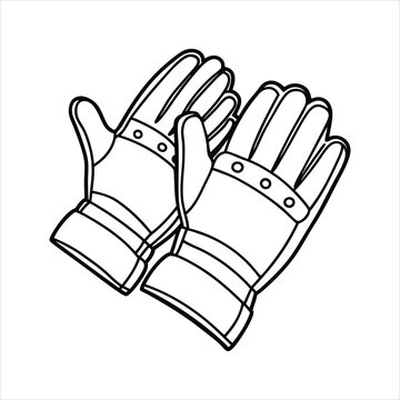 recommend clip art: Gloves line art vector