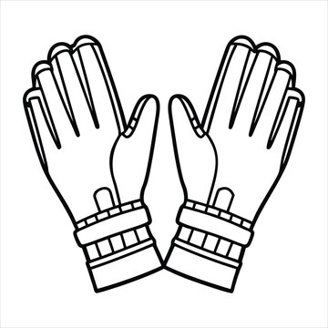 black and white gloves clip art preview