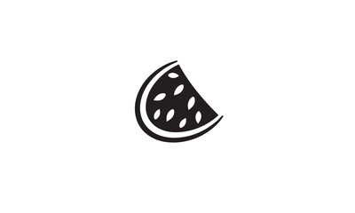 watermelon fruit logo black simple flat icon on white background