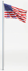 Fototapeta premium An upside down hanging American flag - code for some conservative Americans for rigged election / stolen election. Isolated on transparent background 