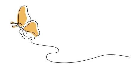 a hand-drawn butterfly. an isolated element, on a white background in a linear style. modern minimalist design. for print,  prints, social networks, banner, poster. art modern illustration.