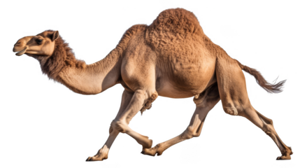 a camel walking on transparent background 