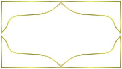 Gold frame vintage islamic isolated on transparent background