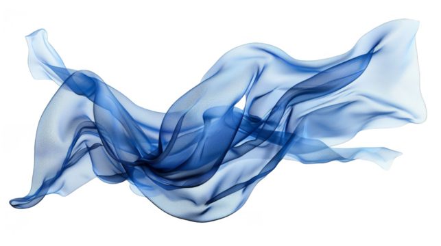  blue Silk fabric transparent background