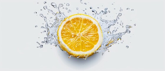  A tight shot of an orange with water cascading down its side and covering the upper half